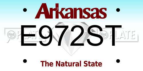 E972ST Arkansas License Plate