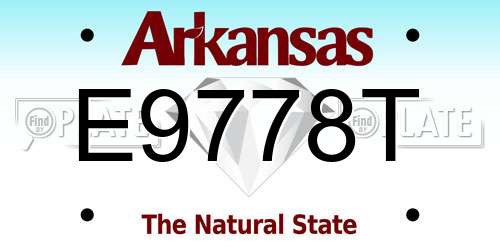 E9778T Arkansas License Plate