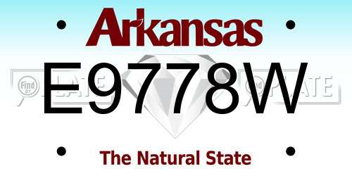 E9778W Arkansas License Plate