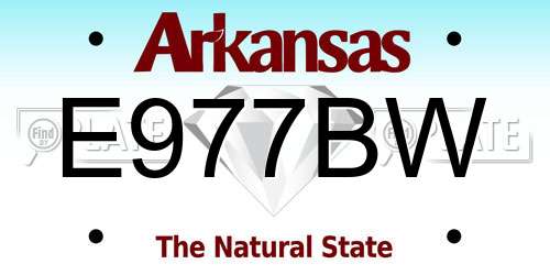 E977BW Arkansas License Plate