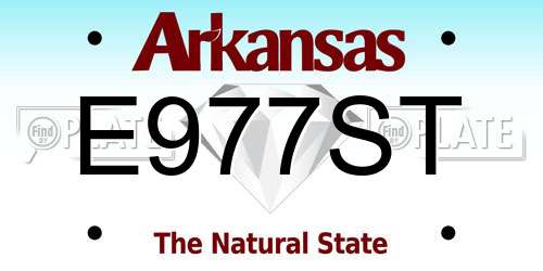 E977ST Arkansas License Plate