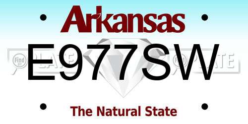 E977SW Arkansas License Plate