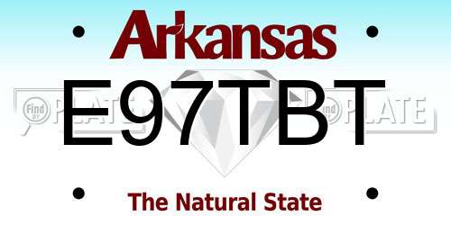 E97TBT Arkansas License Plate