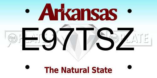 E97TSZ Arkansas License Plate