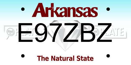 E97ZBZ Arkansas License Plate
