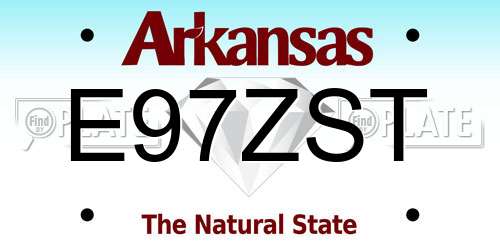 E97ZST Arkansas License Plate