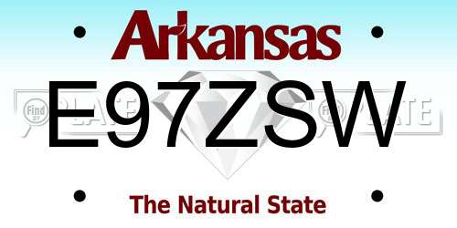 E97ZSW Arkansas License Plate