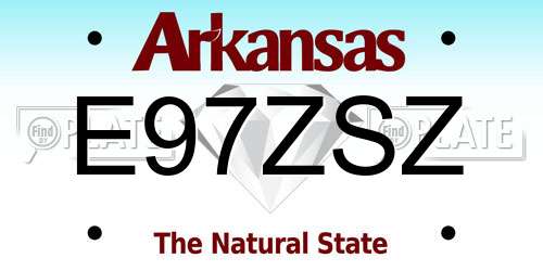 E97ZSZ Arkansas License Plate