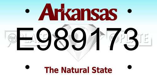 E989173 Arkansas License Plate