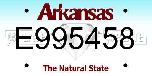 E995458 Arkansas License Plate