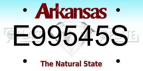 E99545S Arkansas License Plate
