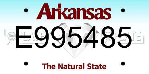 E995485 Arkansas License Plate