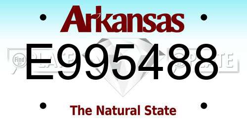 E995488 Arkansas License Plate