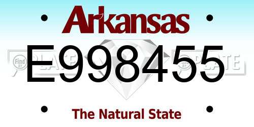 E998455 Arkansas License Plate