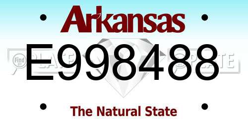 E998488 Arkansas License Plate