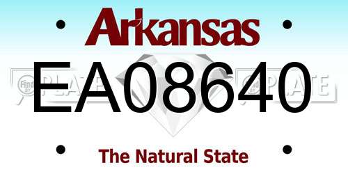 EA08640 Arkansas License Plate
