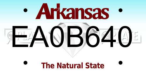 EA0B640 Arkansas License Plate