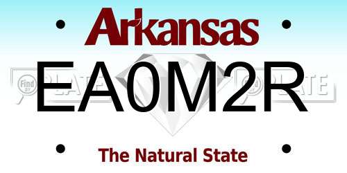 EA0M2R Arkansas License Plate