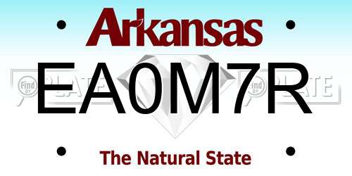 EA0M7R Arkansas License Plate