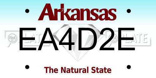 EA4D2E Arkansas License Plate