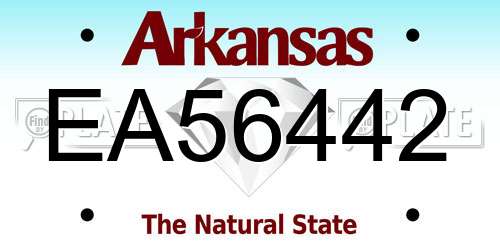 EA56442 Arkansas License Plate