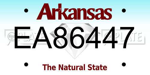 EA86447 Arkansas License Plate
