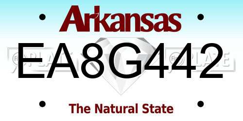 EA8G442 Arkansas License Plate