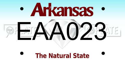 EAA023 Arkansas License Plate