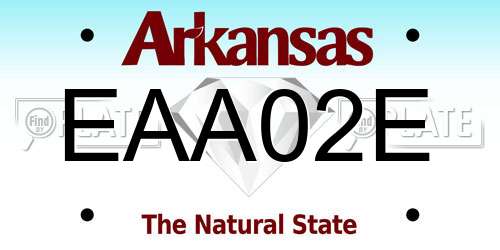 EAA02E Arkansas License Plate
