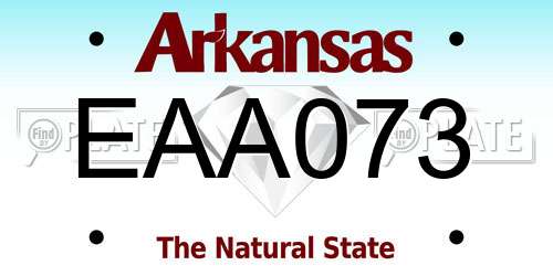 EAA073 Arkansas License Plate