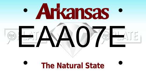EAA07E Arkansas License Plate