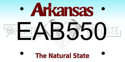 EAB550 Arkansas License Plate