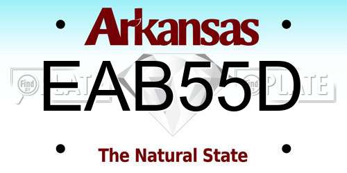EAB55D Arkansas License Plate