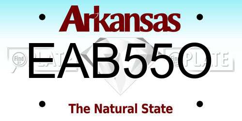 EAB55O Arkansas License Plate