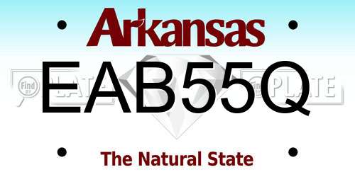 EAB55Q Arkansas License Plate