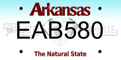 EAB580 Arkansas License Plate