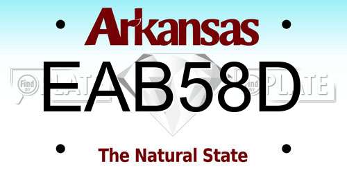 EAB58D Arkansas License Plate