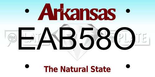 EAB58O Arkansas License Plate