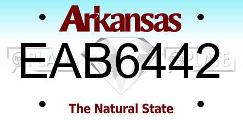 EAB6442 Arkansas License Plate