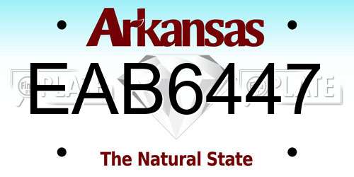 EAB6447 Arkansas License Plate