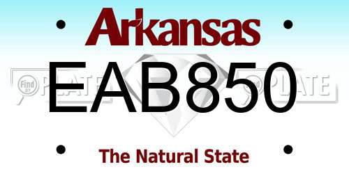 EAB850 Arkansas License Plate