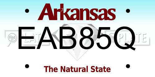 EAB85Q Arkansas License Plate