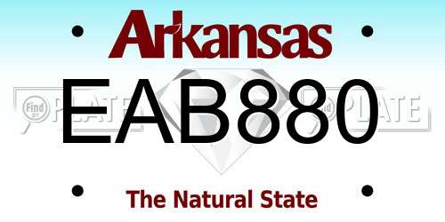 EAB880 Arkansas License Plate