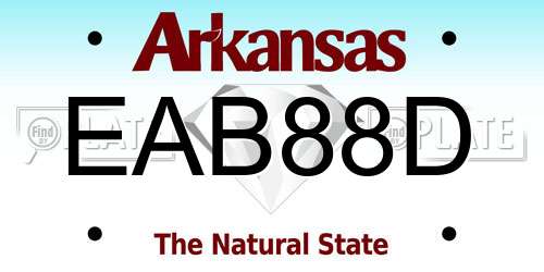 EAB88D Arkansas License Plate