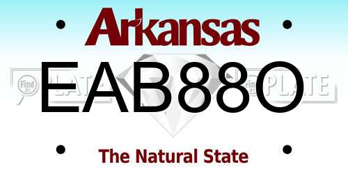 EAB88O Arkansas License Plate