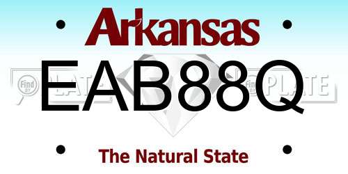 EAB88Q Arkansas License Plate
