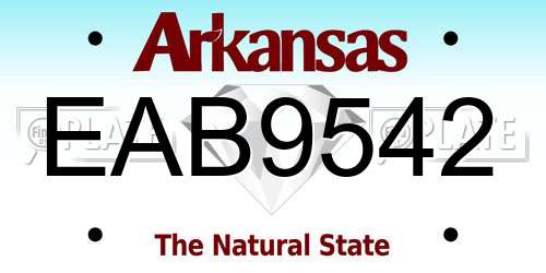 EAB9542 Arkansas License Plate