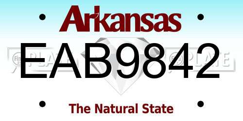 EAB9842 Arkansas License Plate