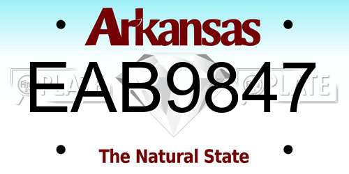 EAB9847 Arkansas License Plate