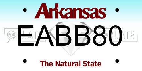 EABB80 Arkansas License Plate